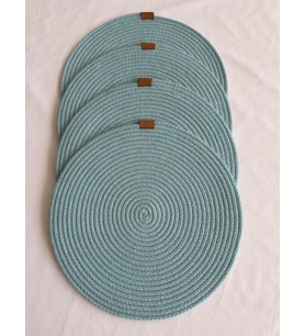 Yuvarlak Amerikan Servis Sofra Altlığı, Masa Dekoru Supla  33cm 4lü (Mint Yeşili)