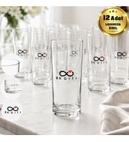 Logonuza Özel 12 Adet Paşabahçe 200 cc Baskılı Rakı Bardağı Kurumsal Hediye Seti