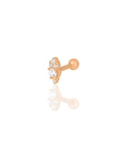 Gümüş rose zirkon taşlı Tragus helix Piercing küpe SGTL12207ROSE