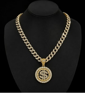 Hip Hop Iced Out Dönebilen Dolar Pendant Küba Zincir Kolye Ucu Charm