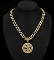 Hip Hop Iced Out Dönebilen Dolar Pendant Küba Zincir Kolye Ucu Charm