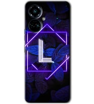 Tecno Camon 19 Pro Kılıf HD Desen Baskılı Kılıf - Dark Neon Yaprak L Harfi