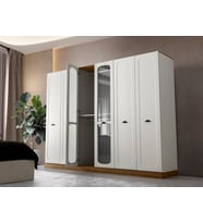 OLİMPOS MDF 6 KAPILI DOLAP (Beyaz)