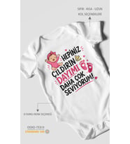 Dayıya Özel Kısa Kollu Bebek Body %100 Pamuk