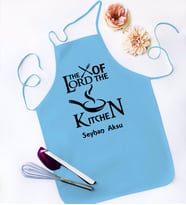 BK Gift Kişiye Özel Lord of The Kitchen Tasarımlı Mavi Mutfak Önlüğü-1