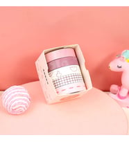 Vintage Washi Tape Bant Baskılı Yapışkanlı Maskeleme Kağıdı Desenli bant 5 li - Geometrik N2