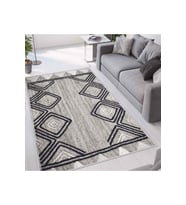 Rovigo Home Dijital Baskı Yıkanabilir Kaymaz Taban Salon Halısı RVG1660  50x80 cm (Gri)