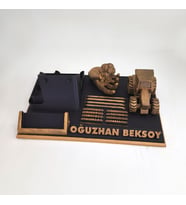 Kişiye Özel Çiftçi Masa İsimliği Kartvizitlik - Çiftlik & Tarım Ofisi Tebrik Hediyesi