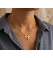Kişiye Özel Kalp Detaylı Kedi Silüet İsim Kolye 925K Gümüş (Gold)