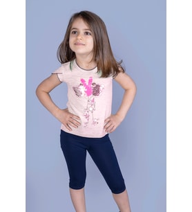 Toontoy Kız Çocuk Çevirmeli Pullu Takım (Kahverengi)