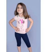 Toontoy Kız Çocuk Çevirmeli Pullu Takım (Kahverengi)