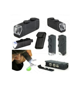Mini 60x 100x Zoom Lens Odak Takı Led Cep Mikroskop Büyüteç