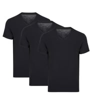 Thermoform Bambu Erkek V Yaka Tişört Kısa Kollu Fanila Atlet Siyah 3'lü Paket (Çok Renkli)