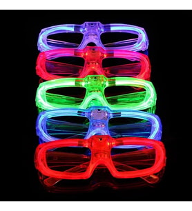 Kırmızı LED Işıklı Parti Gözlüğü 3 Modlu – Glow &amp; Gece Eğlence Gözlüğü