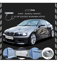 Bmw E46 Oto Araç Kapı Koruma Fitili 5metre Parlak Gri Renk