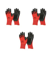 Eli Nitril İş Güvenlik Eldiveni - Kırmızı - 10/XL - 3 Çift - Paket