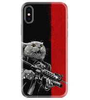 Apple iPhone X XS Kılıf Silikon Desen Özel Seri Çılgın Kedi 1674