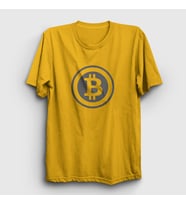 Presmono Unisex Sarı Gray Logo Bitcoin T-Shirt 263818tt (Sarı)