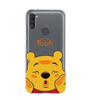 Samsung Galaxy M21 Uyumlu Winnie The Pooh Desenli Şeffaf Telefon Kılıfı