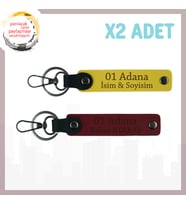 Sarı-Bordo, İsminize Özel Adana Esintisi Özel Hediye Anlamlı ve Şık Bir Şehir Hatırası x2 Anahtarlık
