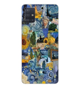 Samsung Galaxy A71 Uyumlu Vincent Van Gogh Sanatsal Tasarımlı Şeffaf Telefon Kılıfı