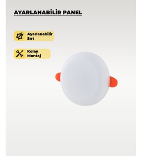 9W Sıva Altı Ayarlanabilir Led Panel Armatür Beyaz Işık - 2 Adet