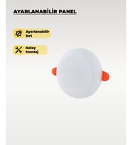 9W Sıva Altı Ayarlanabilir Led Panel Armatür Beyaz Işık - 2 Adet