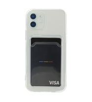 Apple İphone 12 Kılıf Kart Şeffaf Silikon - Şeffaf
