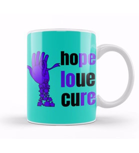 HOPE LOUE CURE CROHN'S & COLITIS AWARENESS Warrior Unbreakable Kupa Bardak Porselen