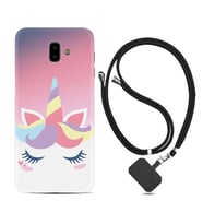 Samsung J6 Plus J7 Prime J7 Pro M20 Kılıf Boyun Askılı Silikon Sweety Unicorn 1737