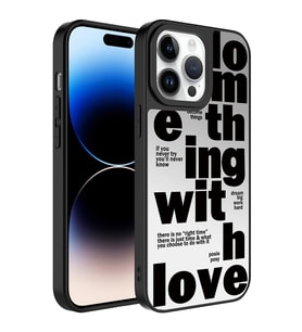 Apple iPhone 14 Pro Max Kılıf Aynalı Desenli Kamera Korumalı Parlak Zore Mirror Kılıf Love