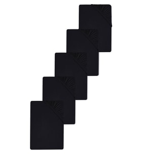 5 Adet Düz Pamuklu Tek Kişilik 80 x 200 x 30 cm Lastikli Penye Çarşaf (Siyah)