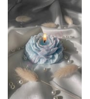 Mumelia Candles Şakayık Figürlü - Doğal Soya Blok Dekoratif Mum - Açık Mavi