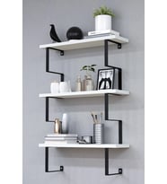 Metal Ayaklı Duvar Rafı, 3 Katlı Duvar Rafı, Kitaplık, Saksılık, Banyo, Mutfak, Salon, 60*70*15 Cm