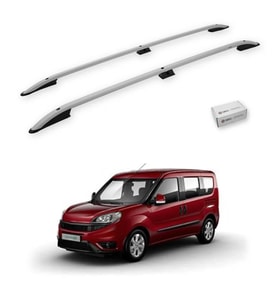 Turtle Fiat Doblo 2 2010-2022 / Uzun Şasi Tavan Çıtası Crown Gri