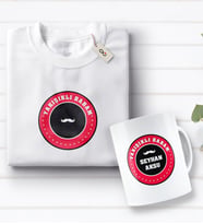 BK Gift Kişiye Özel Yakışıklı Babam Tasarımlı Beyaz Tişört ve Kupa Seti-1 (Model 1)