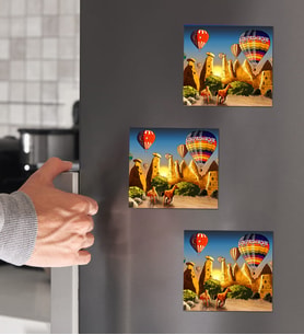 Kapadokya Tasarımlı 3'lü Ahşap Magnet