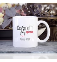 Kişiye Özel Geometri Öğretmeni Kupa Bardak HB185A (Beyaz - Beyaz)