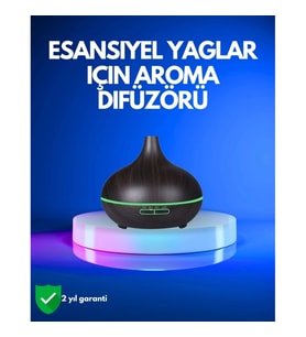 Mey İthalat® 550 ml Kapasiteli Ultrasonik Difüzör – Yağsız Nemlendirici Kullanımıyla Uyumlu