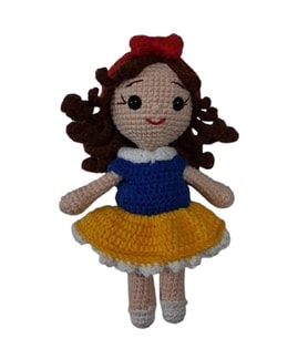 Pamuk Prenses Öğrenci Bebek Amigurumi Organik Oyuncak