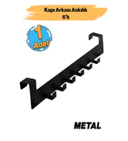 Metal 6'lı Kapı Arkası Askılık Siyah