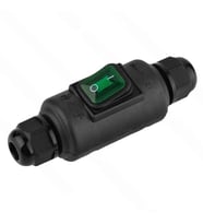 Powermaster PM-26935 Su Geçirmez Siyah Kablo Switch 4 Pin Dış Çephe Aç Kapa Düğme Anahtar Neme Dayanıklı