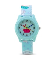 Kız Çocuk Kol Saati Turkuaz Cupcake Desenli Analog ST-304425