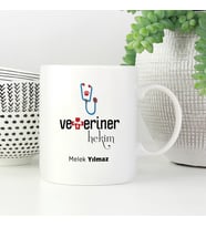 Veterinere Hediye İsme Özel Kupa (Beyaz)
