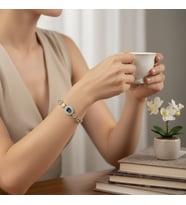 STİL İNCİSİ/XUPING JEWELRY PRENSES MODEL ZİRKON TAŞLI BİLEKLİK MAVİ-PEMBE