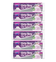 Büzgülü 15'li Çöp Torbası Beyaz Sabun Kokulu Orta Boy 55 x 60 cm Altılı Paket