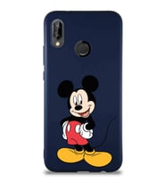 Huawei P20 Lite Soft Premier Kapak Mickey Mouse-E Tasarımlı Silikon Kılıf - Lacivert (Şeffaf)