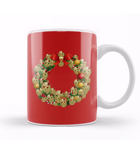 Jason Friday 13th Multiface Christmas Wreath Kupa Bardak Porselen