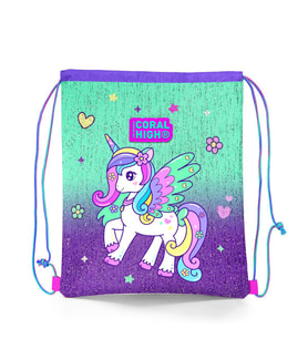 Coral High Kids Mor Su Yeşili Unicorn Desenli İpli Büzgülü Sırt Çantası 22691