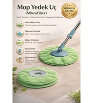 Çift Katlı Mikrofiber Başlık, Dönel Moplar İçin Uygun ve Kullanışlı
